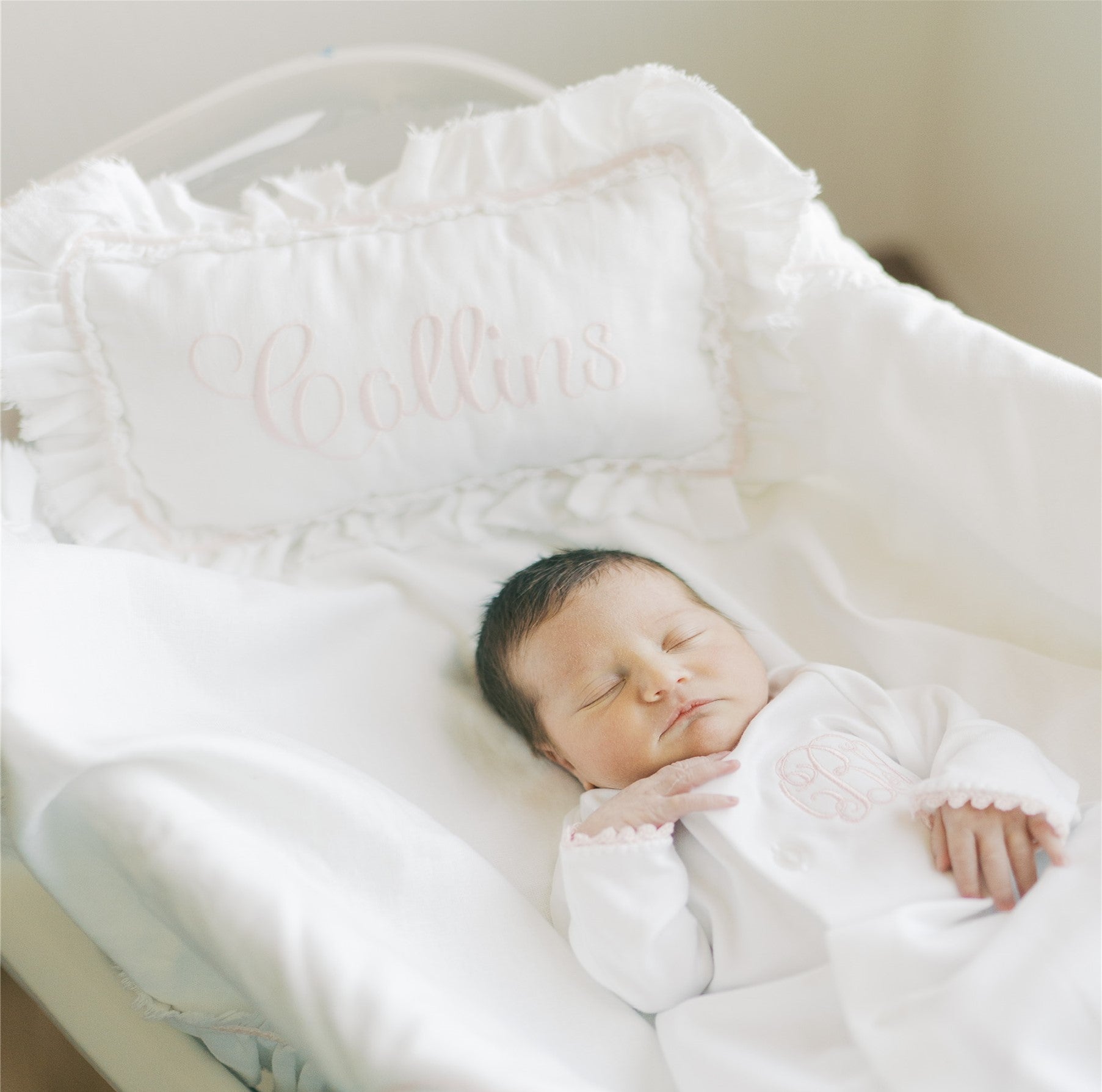 Coussin Anti-roule Bébé Positionneur De Sommeil - Coin De Lit Réglable 23-43 Cm - Pour Nouveau-né, Reflux - Couverture Lavable - Blanc