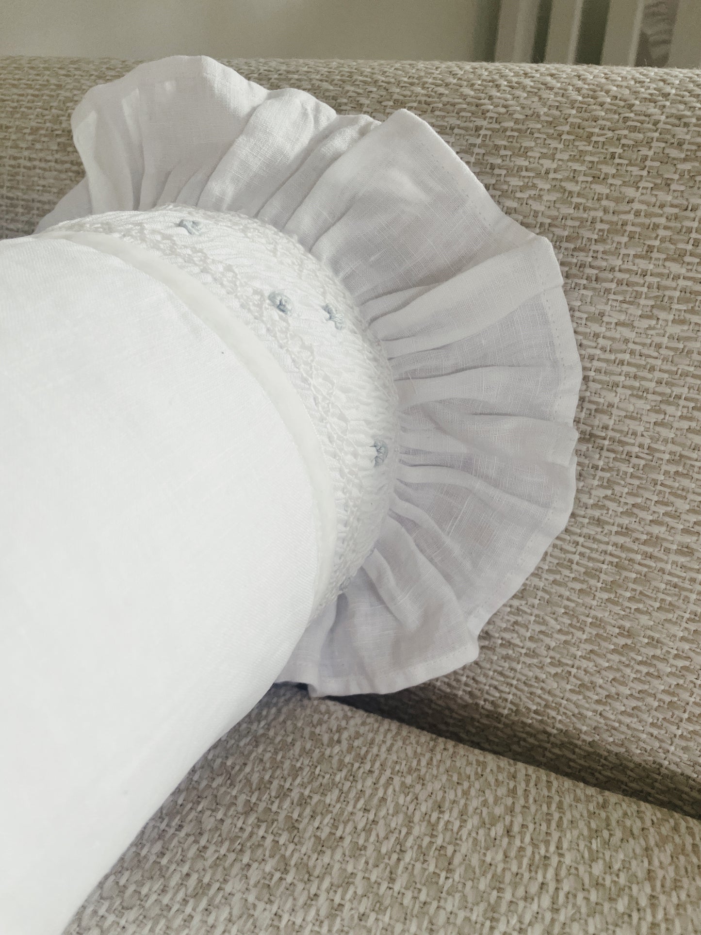 English Smocked Heirloom Bolster | Accent Pillow
