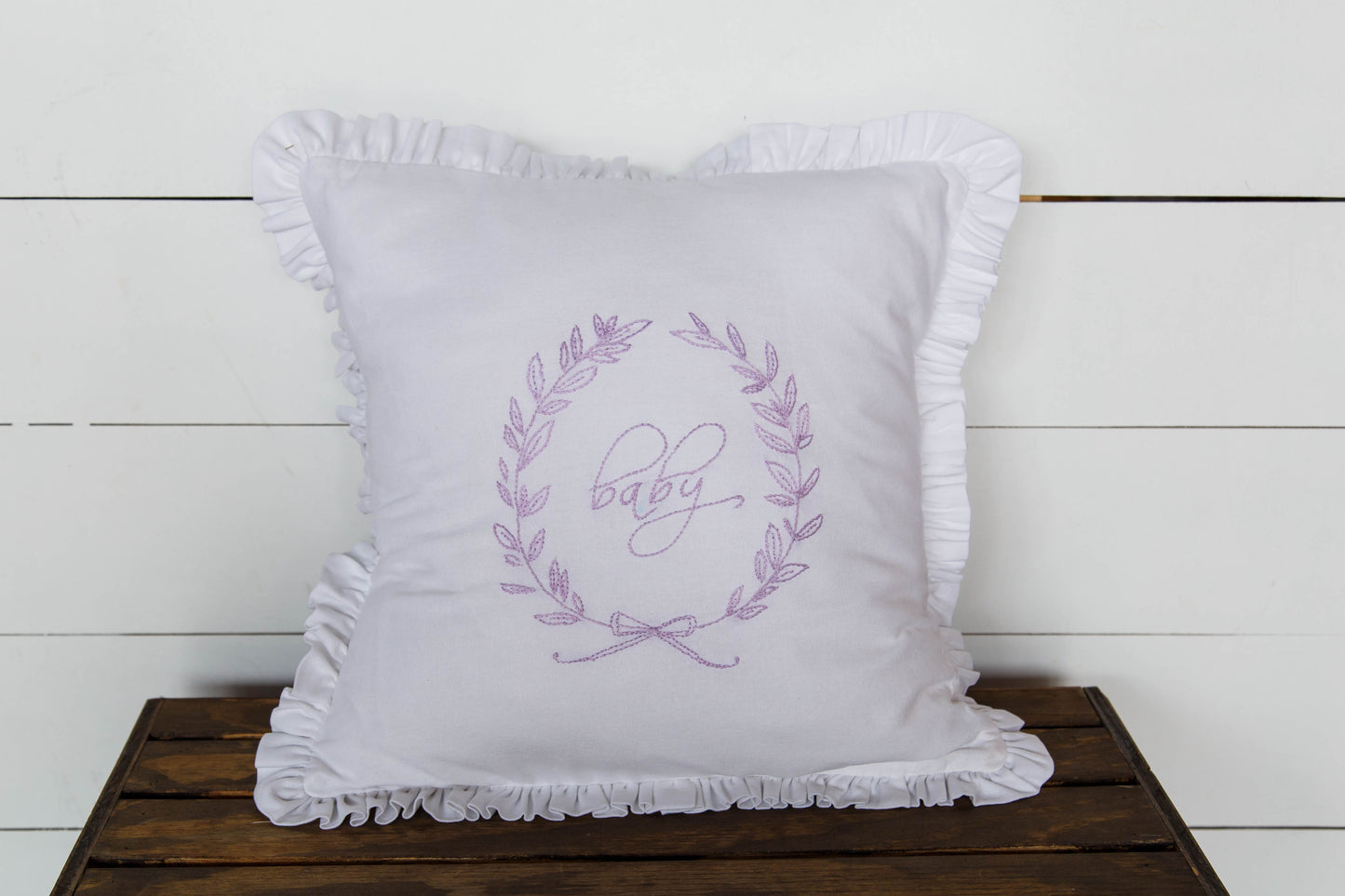 Laurel Wreath Hand-Embroidered Pillows