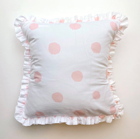 Pink Watercolor Dot Pillow