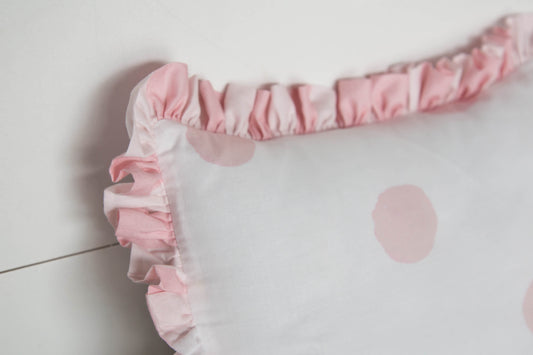 Watercolor Pink Dot Accent Pillow (Sample Sale)