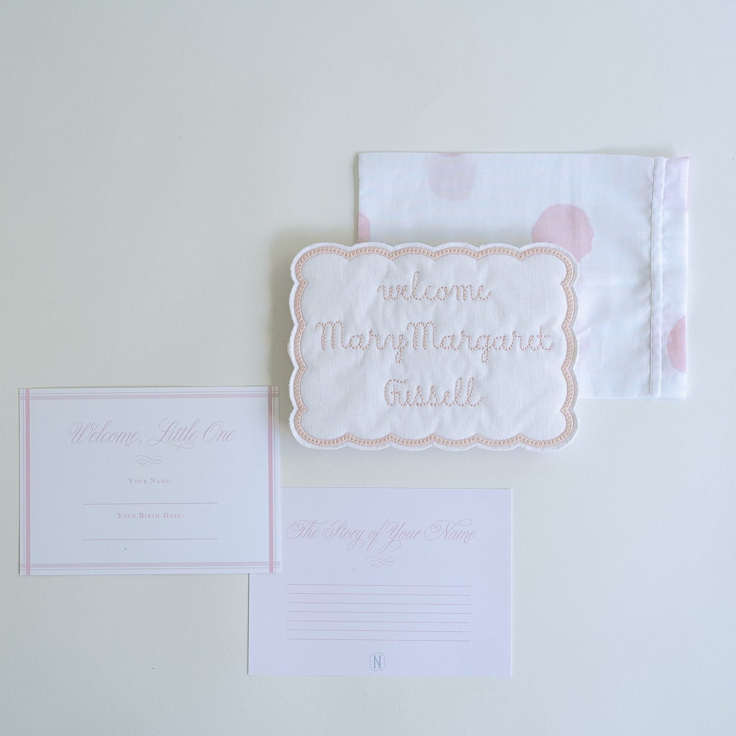 Keepsake Fabric Pouch for Newborn Sign