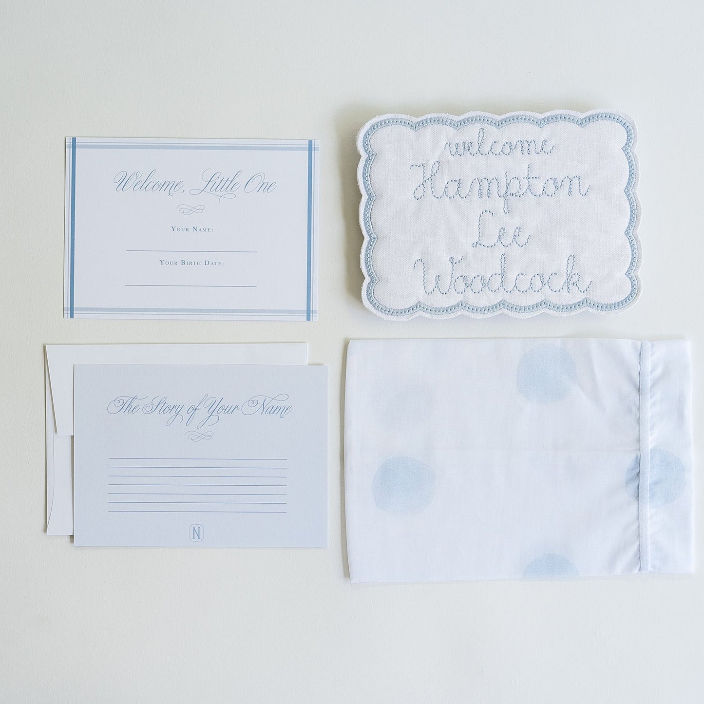 Keepsake Fabric Pouch for Newborn Sign
