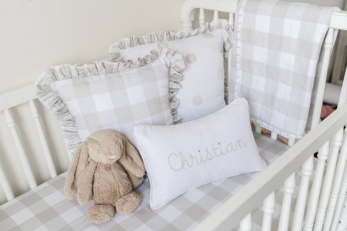 Heirloom Baby Blanket in Oat Buffalo Check