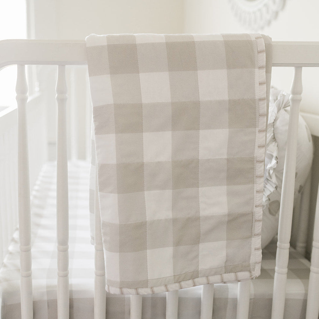 Heirloom Baby Blanket in Oat Buffalo Check