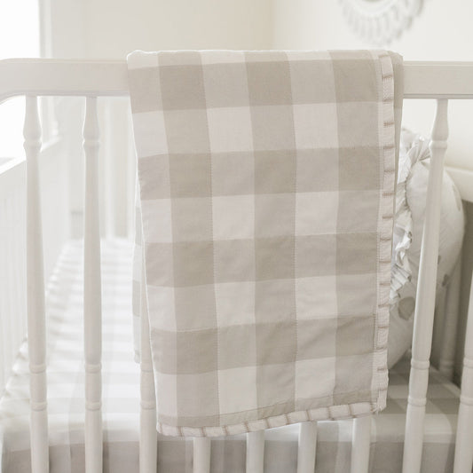 Heirloom Baby Blanket in Oat Buffalo Check