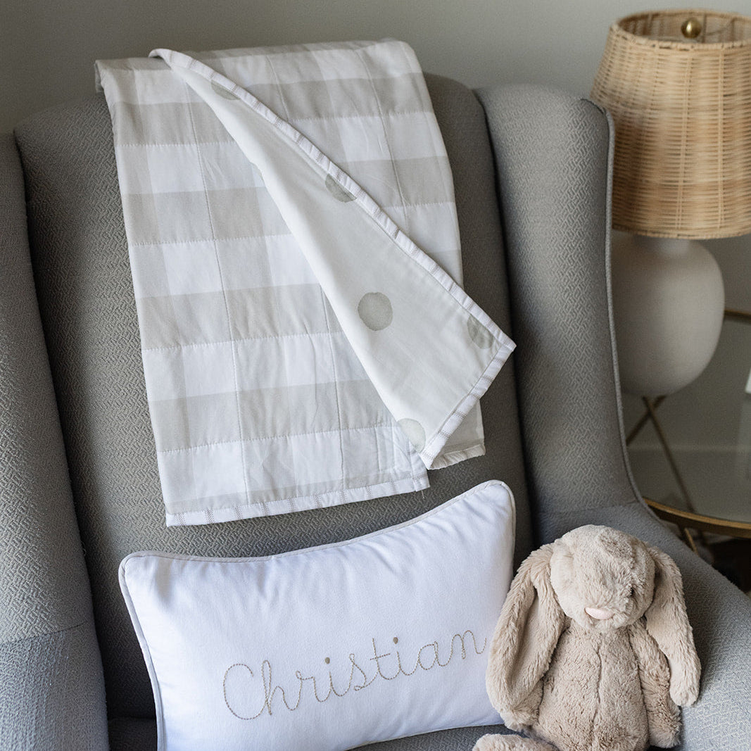Heirloom Baby Blanket in Oat Buffalo Check
