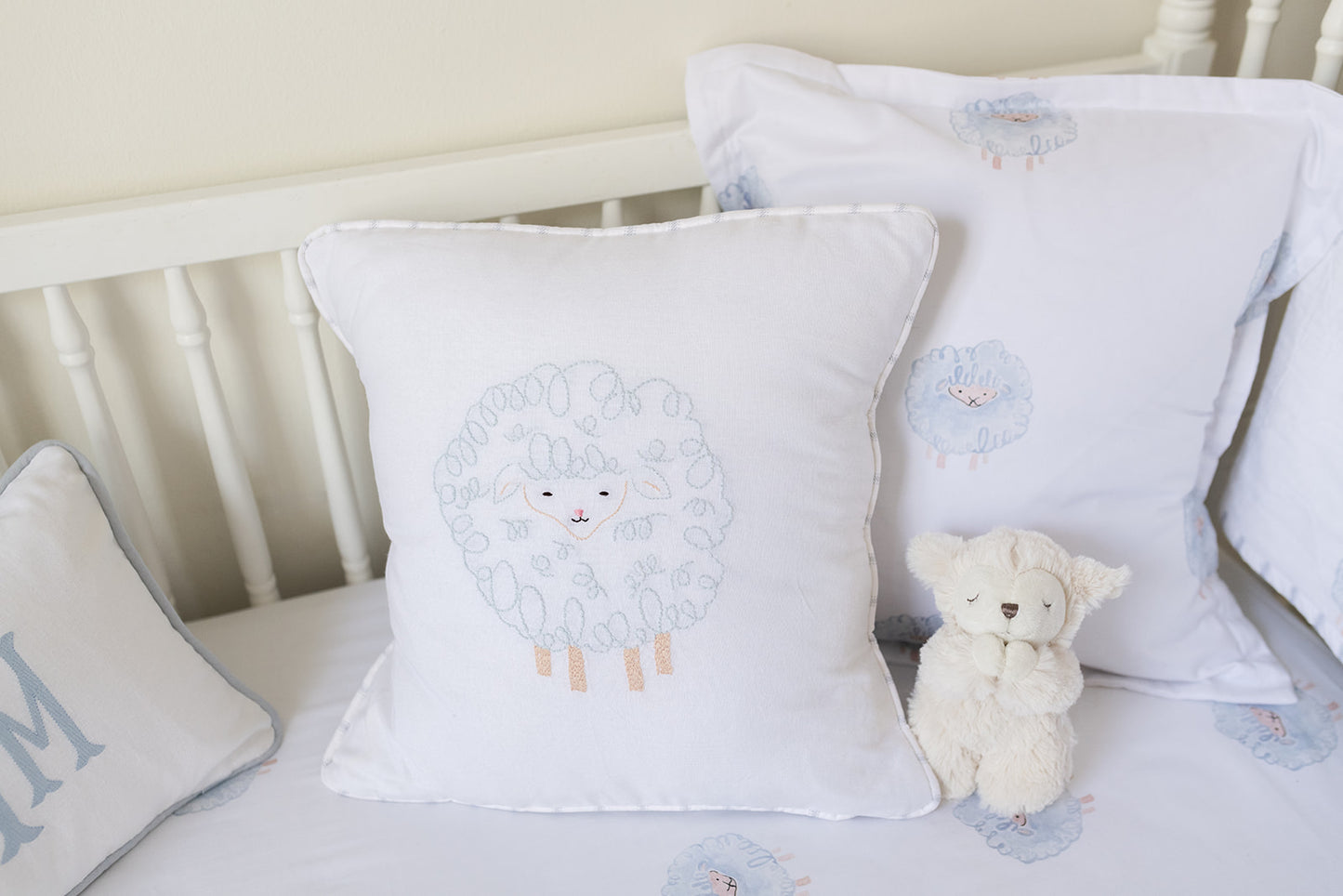 Blue Lamb Pillow 20x20