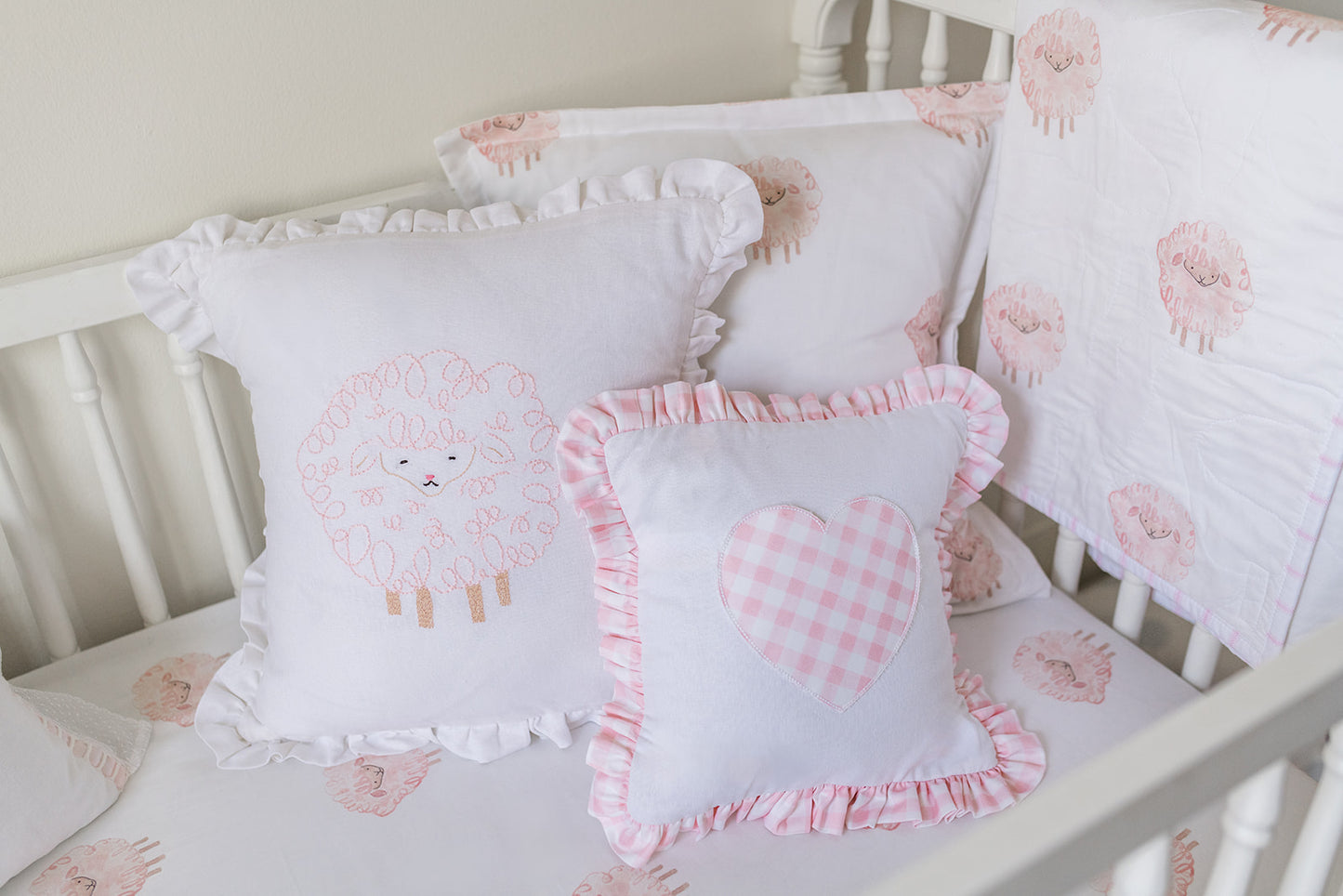 Pink Lamb Pillow 20x20