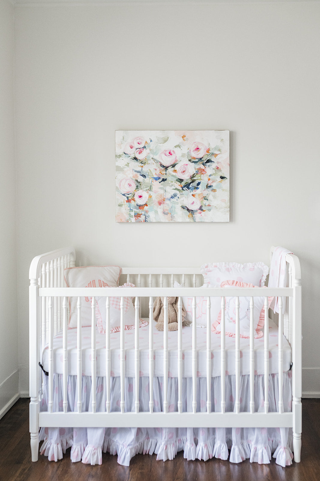 Pink Watercolor Dot Standard Crib Sheet