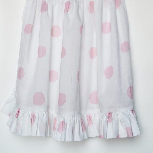 Ruffle Crib Skirt in Pink Watercolor Dot