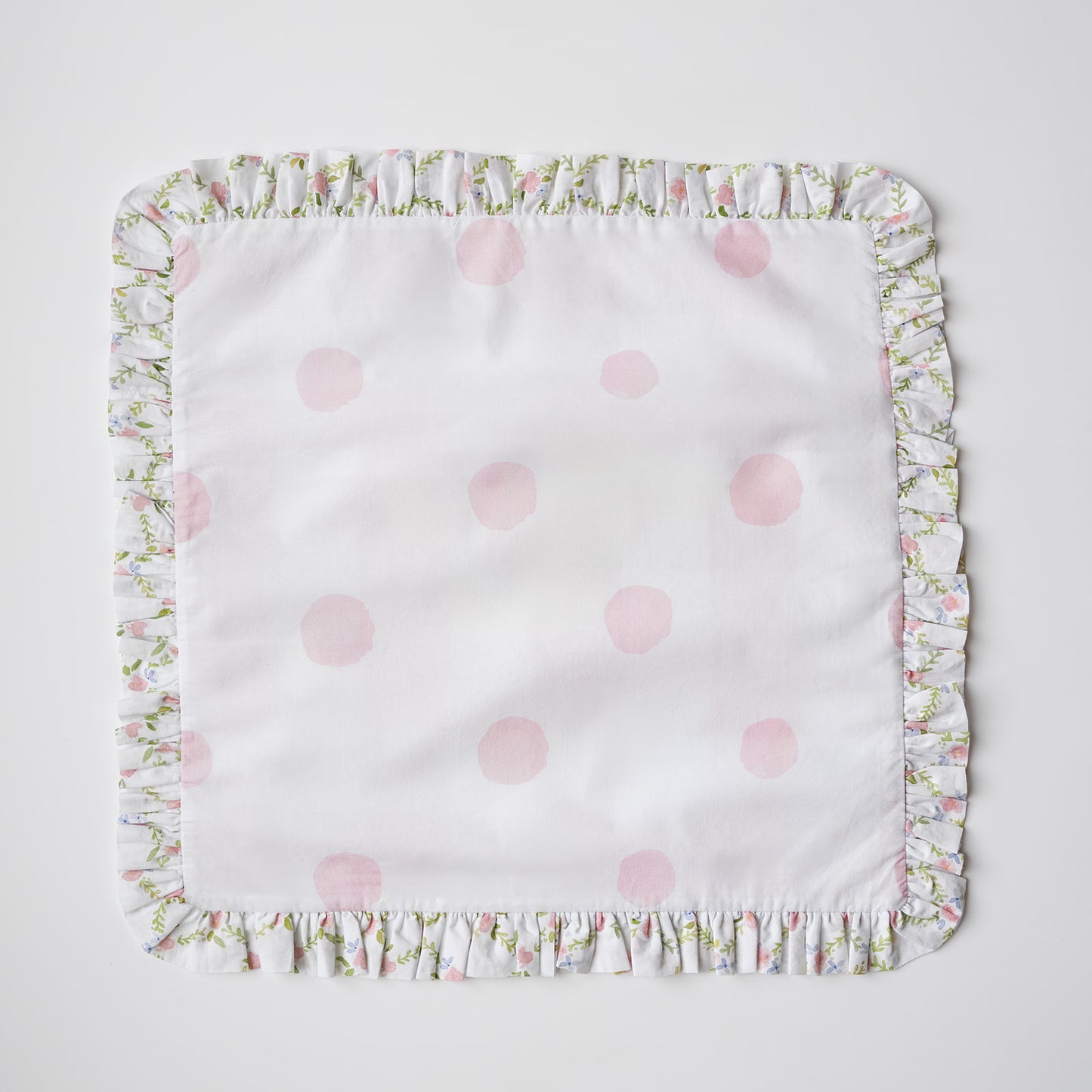 Pink Dot Pillow with Lattice Trim