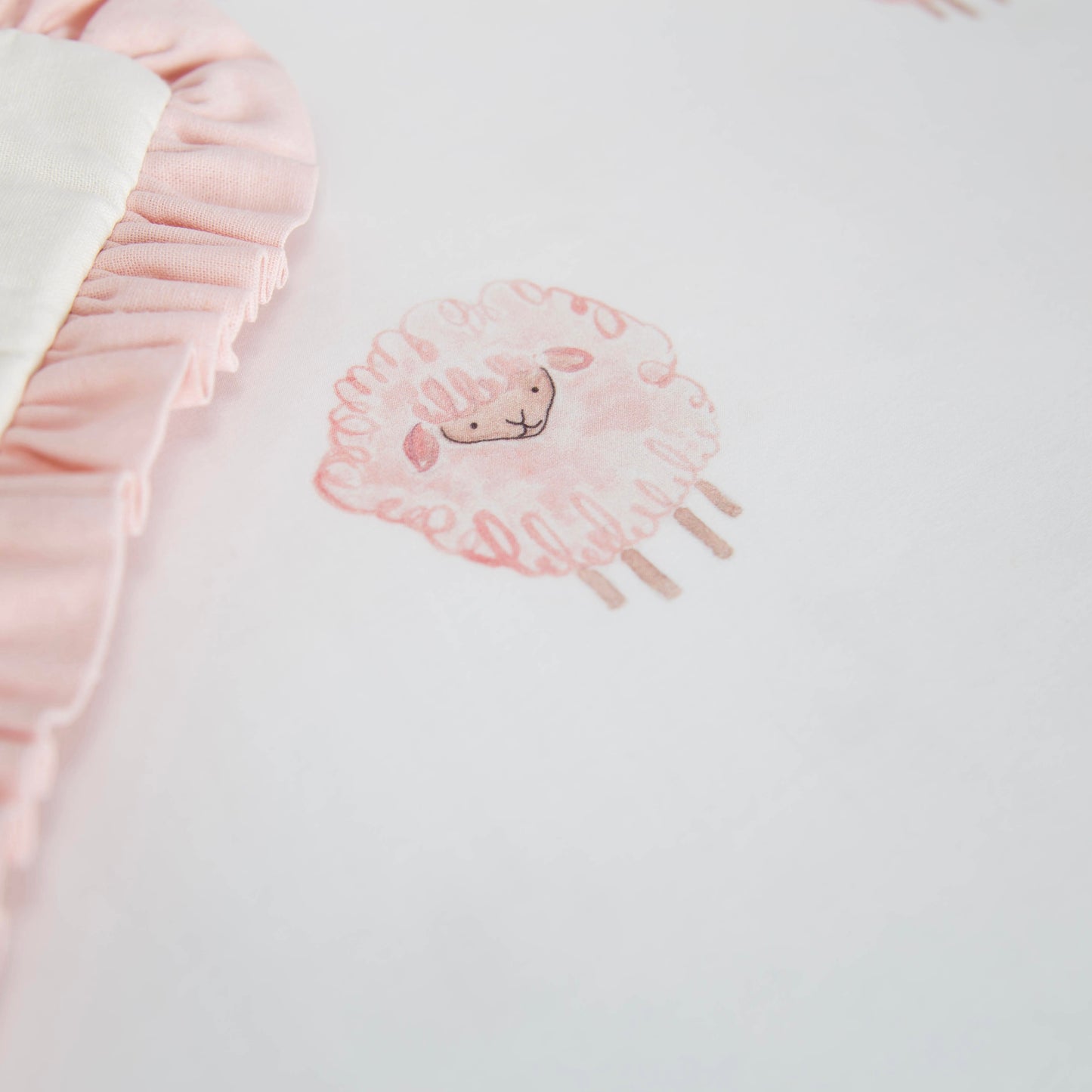 Pink Lamb Standard Crib Sheet