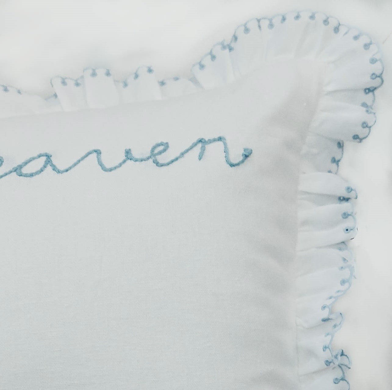 Hand-Embroidered : "Thank Heaven for..."